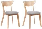 ESSZIMMERSTUHL 2er-Set Gummibaumholz Heller Holzfarbton Erie
