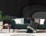 FOTOTAPETE Abstrakt Wellen Schwarz 300x210 cm