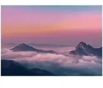 FOTOTAPETE Gebirge Himmel Rosa 250x175 cm