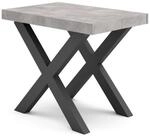 KONSOLENTISCH ausziehbar 58 bis 302cm, f&uuml;r 14 G&auml;ste, zementgrau, 90/58/73cm