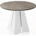 ESSTISCH Kova runder ausziehbarer, Dunkelgrauer Chicago Beton 100-180/100/76 cm