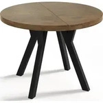 ESSTISCH Twixy runder ausziehbarer, Lefkas Eiche 90-170/90/76 cm