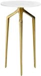BEISTELLTISCH Marmor wei&szlig;/gold rund 30 cm Tilpa
