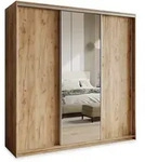 SCHWEBET&Uuml;RENSCHRANK TAVI 200/205/60 cm 3-t&uuml;rig mit Spiegel Orange