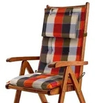 HOCHLEHNERAUFLAGE Sun-HL 119/50/8cm Orange-Beige-Kariert