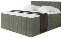 BOXSPRINGBETT mit Matratze H3|H4 und Lattenrost - TOLO KING 200x200 Cord - Olive