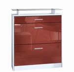 SCHUHSCHRANK Loret Front in Bordeaux Hochglanz