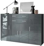 HIGHBOARD Aron Fronten in Grau Hochglanz