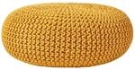 STRICK-POUF senfgelb, Bodenkissen rund 70/70/23 cm