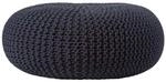 STRICK-POUF schwarz, Bodenkissen rund 70/70/23 cm