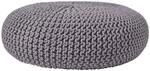 STRICK-POUF grau, Bodenkissen rund 70/70/23 cm