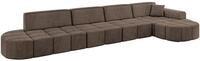 ECKSOFA Ottomane Rechts LIVO-L3 - 422x173x79,5 cm Braun