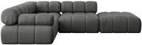 ECKSOFA modulares Sofa Felto-L1 - 285x190x70 cm Dunkelgrau Velours