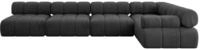 ECKSOFA modulares Sofa Mende-L3 - 380x190x70 cm Schwarz Velours