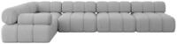 ECKSOFA modulares Sofa Mende-L3 - 380x190x70 cm Hellgrau Boucl&eacute;