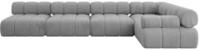 ECKSOFA modulares Sofa Mende-L3 - 380x190x70 cm Hellgrau Velours