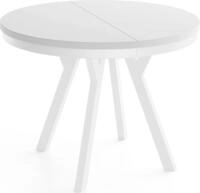 ESSTISCH Vero Neo rund ausziehbar verl&auml;ngerbar, Weiss 80-130/80/77 cm