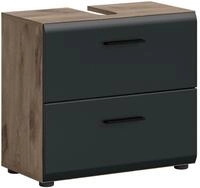 Waschbeckenunterschrank Ice Schwarz/Eiche dunkel