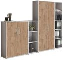 Aktenschrank Office Edition Sw Set 4 Grau/Eichefarben