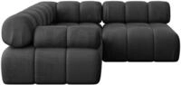 ECKSOFA modulares Sofa Mende-L1 - 190x190x70 cm Schwarz Velours
