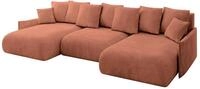 WOHNLANDSCHAFT mit Schlaffunktion und Bettkasten ONESK-U-v1 317x177x72 Apricot