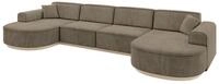 WOHNLANDSCHAFT MARI-U2-v1 - 388x171x83 cm Dunkelbraun Velours