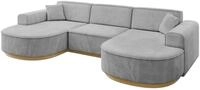WOHNLANDSCHAFT MARI-U1-v2 - 303x171x83 cm Grau Velours