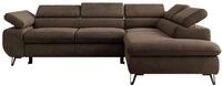 ECKSOFA PABLO L Braun Velvet - Rechts Seite mit T25 Topper