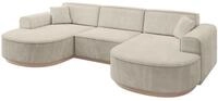 WOHNLANDSCHAFT MARI-U1-v1 - 303x171x83 cm Ecru Velours