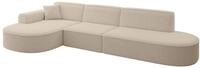 ECKSOFA Ottomane Links MARI-L2 - 328x171x79 cm Dunkelbeige Boucl&eacute;