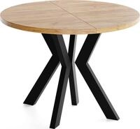 ESSTISCH Savio rund ausziehbar verl&auml;ngerbar, Eiche Braun 90-190/90/77 cm