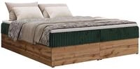 BOXBETT WOOD ZERO 180/200 - Dunkelgr&uuml;n Cord - H3 - Topper T25