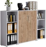 Aktenschrank Office Edition Sw Set 2 Grau/Eichefarben