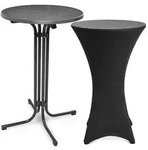STEHTISCH Bellini &Oslash; 80cm Grau mit Stella Stehtischhusse &Oslash; 80cm Schwarz