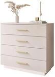 KOMMODE LINA KASCHMIR 95 cm mit LED-Beleuchtung Griffe Goldchrom