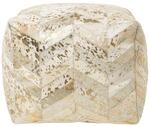 PATCHWORK-SITZPOUF Fell creme-gold, 50/50/40 cm