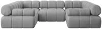 WOHNLANDSCHAFT modulares Sofa Birno-U1 - 285x190x70 cm Hellgrau Velours