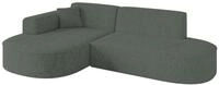 ECKSOFA Ottomane Links MARI-L1 - 243x171x79 cm Gr&uuml;n Tissu