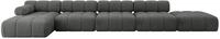 ECKSOFA modulares Sofa Lizur-L3 - 475x160x70 cm Dunkelgrau Velours