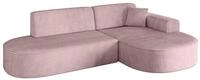 ECKSOFA Ottomane Rechts MARI-L1 - 243x171x79 cm Rosa Cord