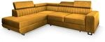 ECKSOFA NOLA L-S Gelb Velours-Stoff mit Schlaffunktion