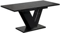 ESSTISCH ausziehbar 120 -160x80x75 cm - Royal Marble / Black Gloss - CLASI