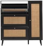 RATTAN-SCHUHKIPPER Schwarz