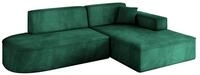ECKSOFA Ottomane Rechts IREA-L1-v4 - 232x165x77 cm Gr&uuml;n
