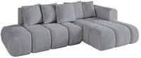 ECKSOFA Ottomane Rechts CLOUD-L-v1 280x185x90 Hellgrau Velours