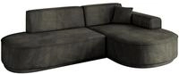 ECKSOFA Ottomane Rechts MARI-L1-v3 - 243x171x83 cm Schwarz Velours