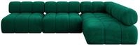 ECKSOFA modulares Sofa Samaro-L2 - 285x190x70 cm Dunkelgr&uuml;n Velours