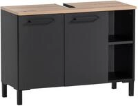 Waschbeckenunterschrank Malte Schwarz/Eiche Artisan