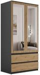 SCHRANK HANA SS-90 mit Spiegel Artisan Eiche / Anthrazit