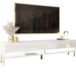 LOWBOARD TV-Schrank CALANTE 180 cm auf geraden goldenen Chrom-Beinen